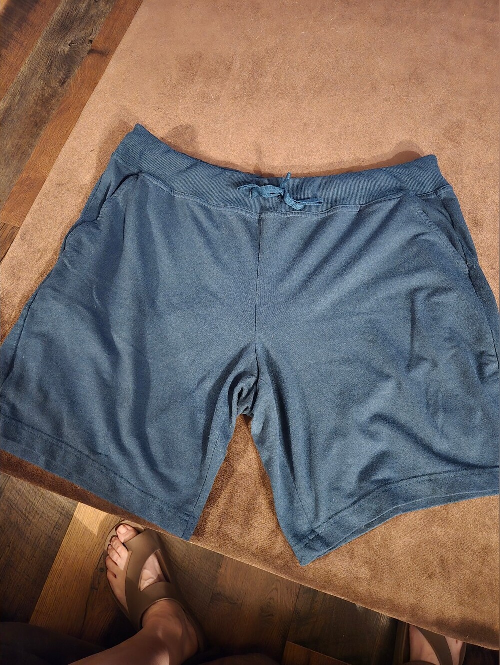 Turquoise Blue Drawstring Active Shorts